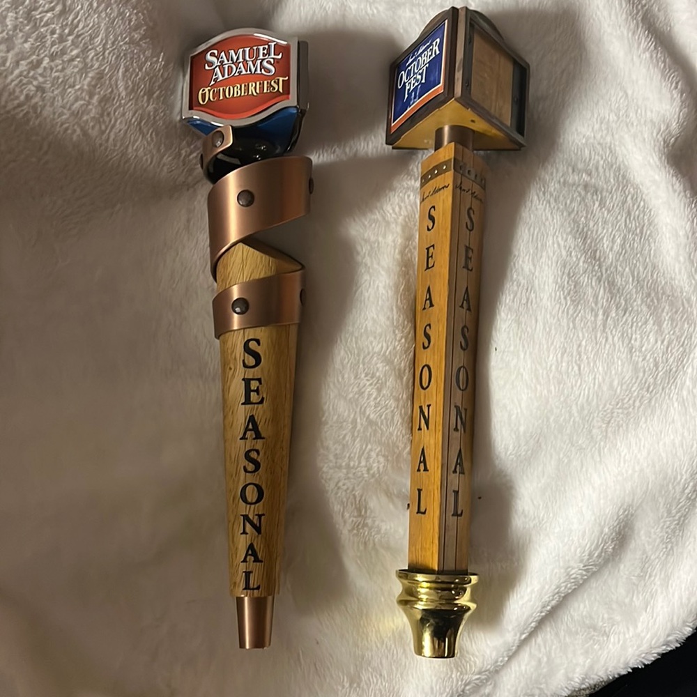 Samual adam’s seasonal wooden beer handles